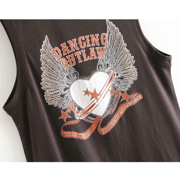 Dancing Outlaw Boho Graphic Tee Tank Dress NEW - Picture 9 of 11